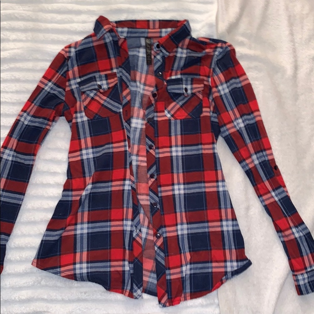 Plaid Button Up Long Sleeve Shirt